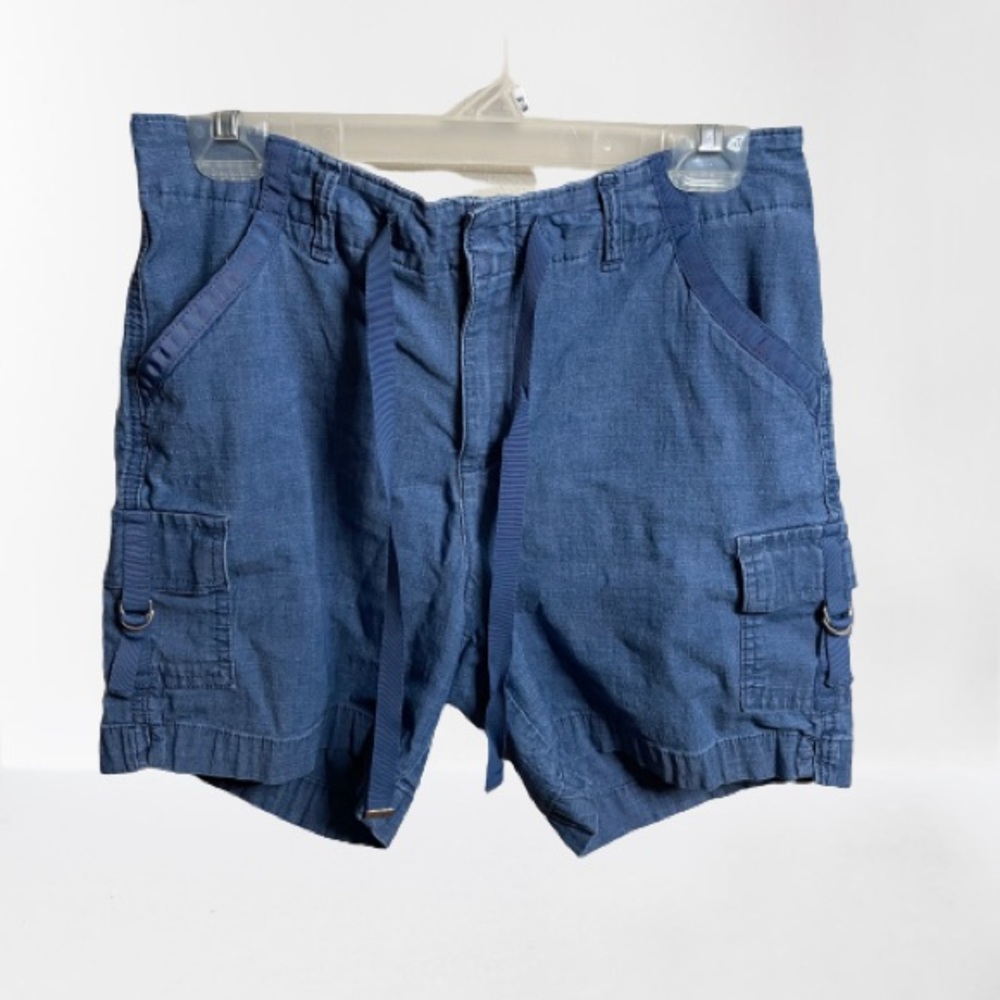 Lee Chambray Cargo-Like Blue Cotton Regular Fit Mid Rise Size 12 Shorts